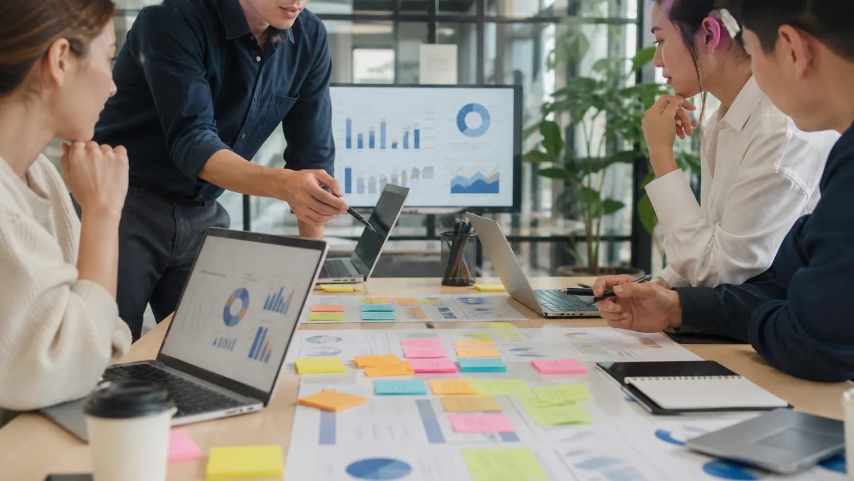Paid-media specialists planning channel roles, audience intent and campaign messages together