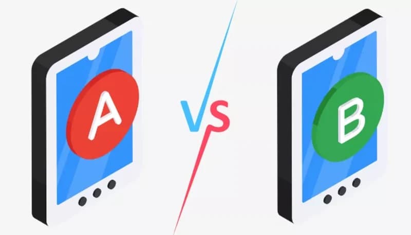 Visual comparison of option A and B in A/B testing for improving Retargeting advertising campaign performance.
