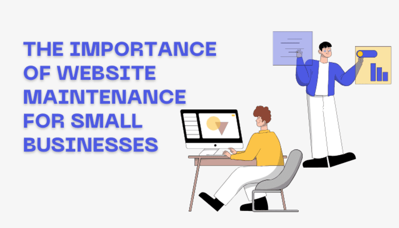 Infographic on website maintenance services helping small businesses improve website performance and UX.