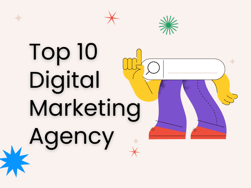 Graphic of top 10 digital marketing agency in USA with responsive web development expertise.