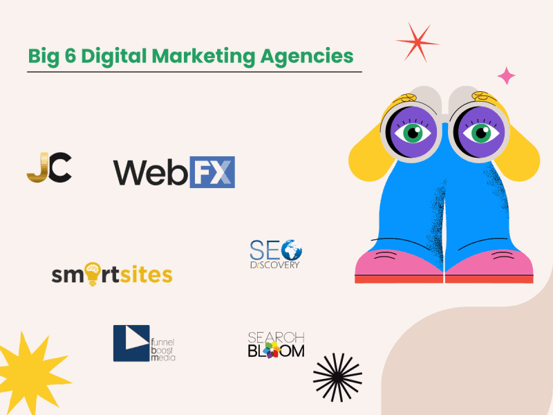 Illustration of top 6 digital marketing agency in USA using digital marketing agency 2026 trends