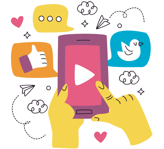 A hand holding a smartphone displaying Facebook and Instagram icons, highlighting features for facebook ad management.