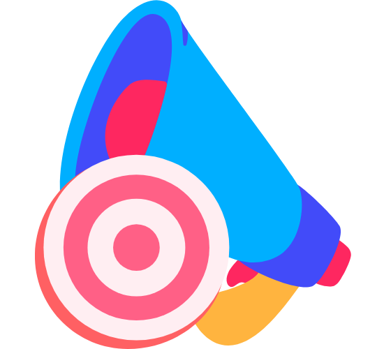 A megaphone with a target symbol, illustrating targeted advertising on instagram and facebook.