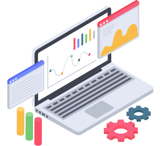 A laptop screen displaying graphs and charts, representing analytics and cost for advertising on instagram.