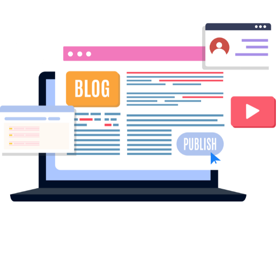 Blog post image titled 'Blogging Tips for Beginners' focused on reach using social media management strategies.