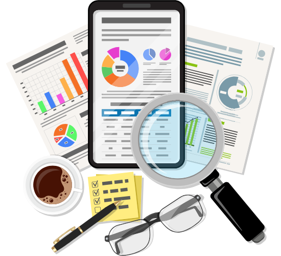 Image showing Google Analytics use with social media management for competitor analysis and insights.