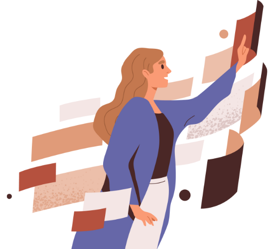 Woman holding data charts representing google advertising tracking, analytics, and campaign optimization