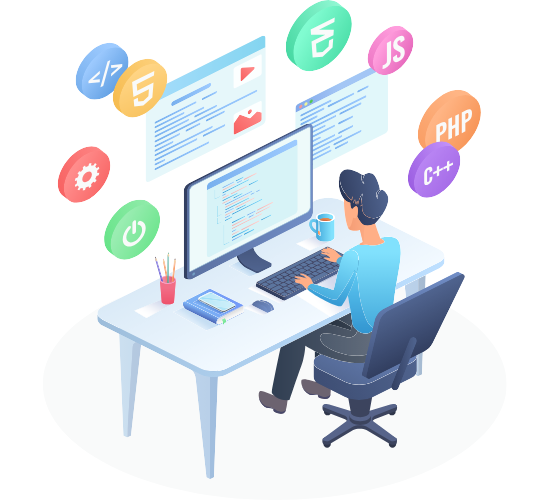 A man at a desk using tools like meta business suite instagram and facebook business manager for social media management.