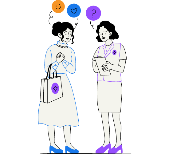 Two women discussing ideas representing google ads for small business marketing strategies and communication